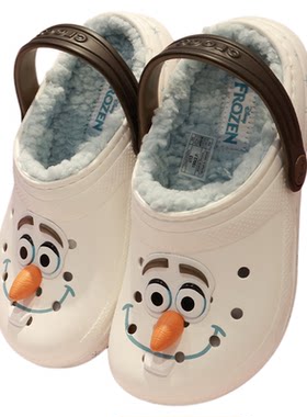 crocs加绒棉拖鞋男女童鞋