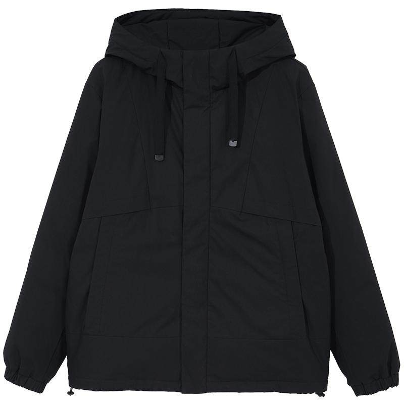 杰克琼斯棉服外套纯色连帽
