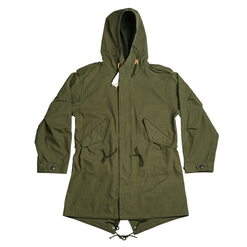 美式复古水洗石磨做旧重磅鱼骨人字斜M51燕尾风衣PARKA-SHELL外套