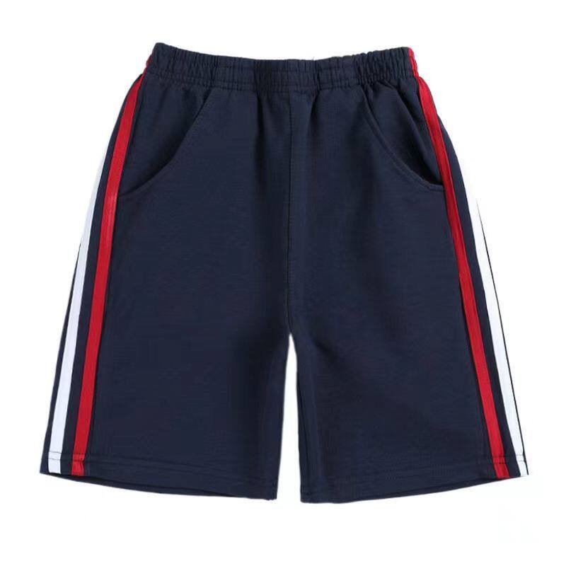 儿童夏季男童短裤女红白条纹短裙
