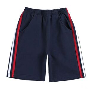 儿童校服裤子男童短裤夏季女红白条纹校裤两条杠薄款中小学生短裙
