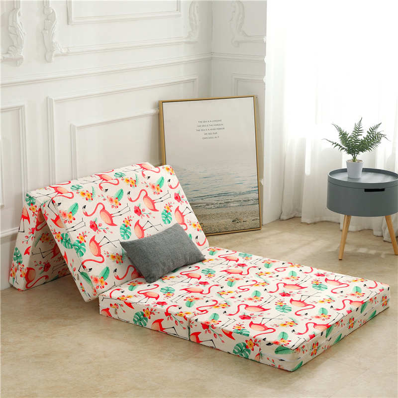 简易便携收纳折叠床垫地铺办公室午休垫高密度海绵榻榻米垫午睡垫