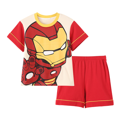 夏天睡衣男款儿童宽松家居服套装