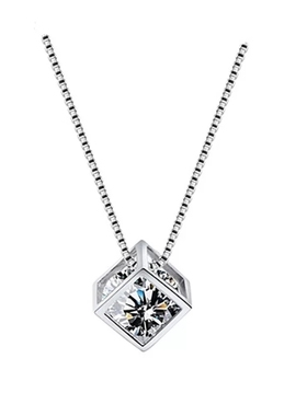 s925银项链韩版时尚女爱情魔方