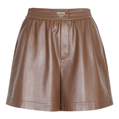 婉甸2025年秋季新品茶棕色高端时尚百搭皮靴裤蛋短裤1243P16MD4