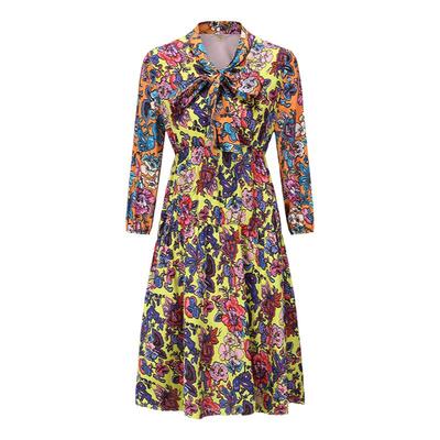 tanni高级浪漫度假印花连衣裙