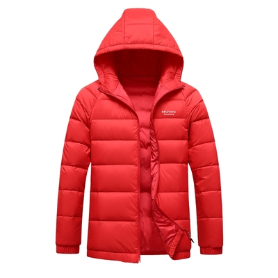 红豆连帽轻羽绒25冬季新品保暖外套防寒排骨短款轻便羽绒服外套
