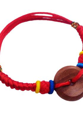 桃木平安扣男女手链脚链