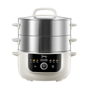 美的电蒸锅家用三层容量可预约不锈钢蒸煮一体锅0塑0涂层2025新款