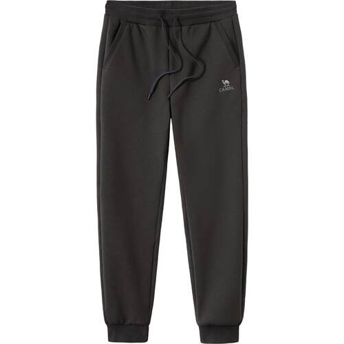 骆驼男装冬季2026羊羔绒卫裤男加绒保暖运动裤户外针织男裤子