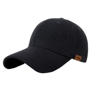 jeep吉普中老年男士冬季羊毛呢棒球帽鸭舌帽子冬天加厚保暖大头围