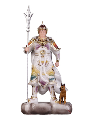 二郎神摆件杨戬汉白玉二郎真君