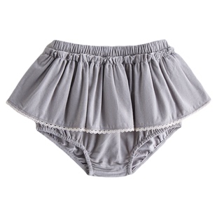 【新品】OAK FAMILY宝宝灯芯绒短裤迷你裙裤女童秋季花边短裤