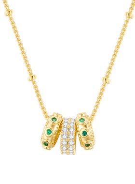 EAUFLORA绿光项链高级感轻奢小众锁骨链吊坠女款2025新款颈链