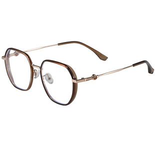 冷茶色多边形眼镜近视女可配度数大框显脸小素颜神器大脸眼睛镜架