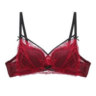 伊丝艾拉无钢圈内衣女性感纯欲薄款小胸聚拢美背白色蕾丝文胸套装