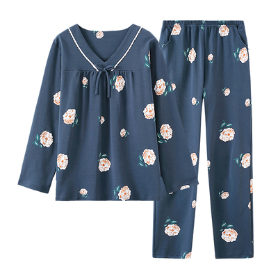 新款纯棉长袖长裤女士中年妈妈