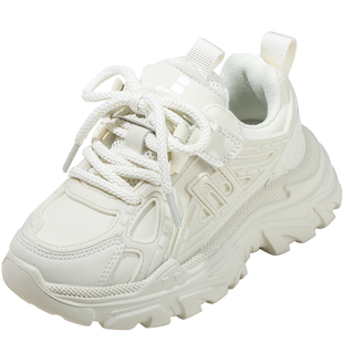 百丽童鞋儿童运动鞋男女童软底耐磨老爹鞋时尚百搭冬季加绒跑步鞋