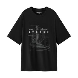 森柔|森马短袖T恤男夏美式复古印花针织衫小宽松圆领上衣时尚休闲