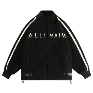 ALLIN 羊羔绒夹克男生秋冬保暖潮牌宽松百搭ins超火情侣休闲外套