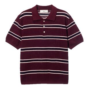 Dunst2026夏季新品商务休闲中性风条纹撞色短袖POLO衫UDSW6B122