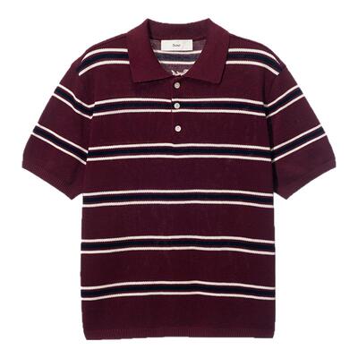 Dunst2026夏季新品商务休闲中性风条纹撞色短袖POLO衫UDSW6B122