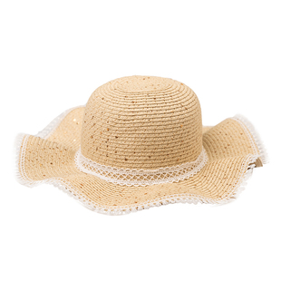 [商场同款]EP雅莹童装春夏女童新款洋气时尚蕾丝草编遮阳草帽