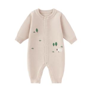 【清仓】babylove婴儿毛织连体衣秋冬纯棉针织衣服宝宝哈衣毛衣
