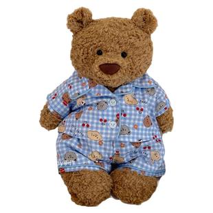 巴塞罗熊巴纳布斯猪海盗狗可爱睡衣套装可爱格子睡衣翻领居家睡衣