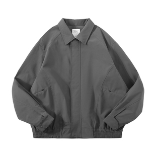 MOSEALAND 翻领复古分割夹克男秋特氟龙三防纯色极简城市通勤外套