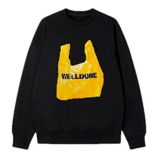 【现货】WE11DONE TRACK韩版潮牌美式宽松男女款秋冬加绒圆领卫衣
