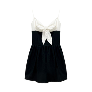 米米子微胖大码胖mm“夏日留白”清新别致无袖立体蝴蝶吊带连衣裙