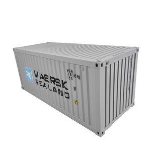 MAERSK马士基集装箱模型灯光展示盒浅灰色盲盒手办公仔摆件展示柜