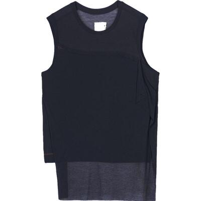 素然kwanyza  超细微透针织布侧开叉宽松马甲背心