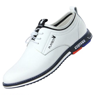 花花公子男鞋2025新款商务正装皮鞋透气舒适内增高真皮休闲鞋子男