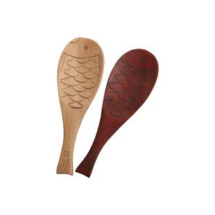 日式zakka风可爱木鱼天然实木制饭铲勺电饭煲米饭勺 家用餐具套装