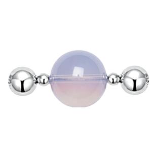 无用之用「鲜活春色」天然紫玉晶圆珠双边符号件