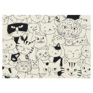 日本进口牛津棉面料seven纯棉细帆布DIY包包家居用品可爱萌喵画语