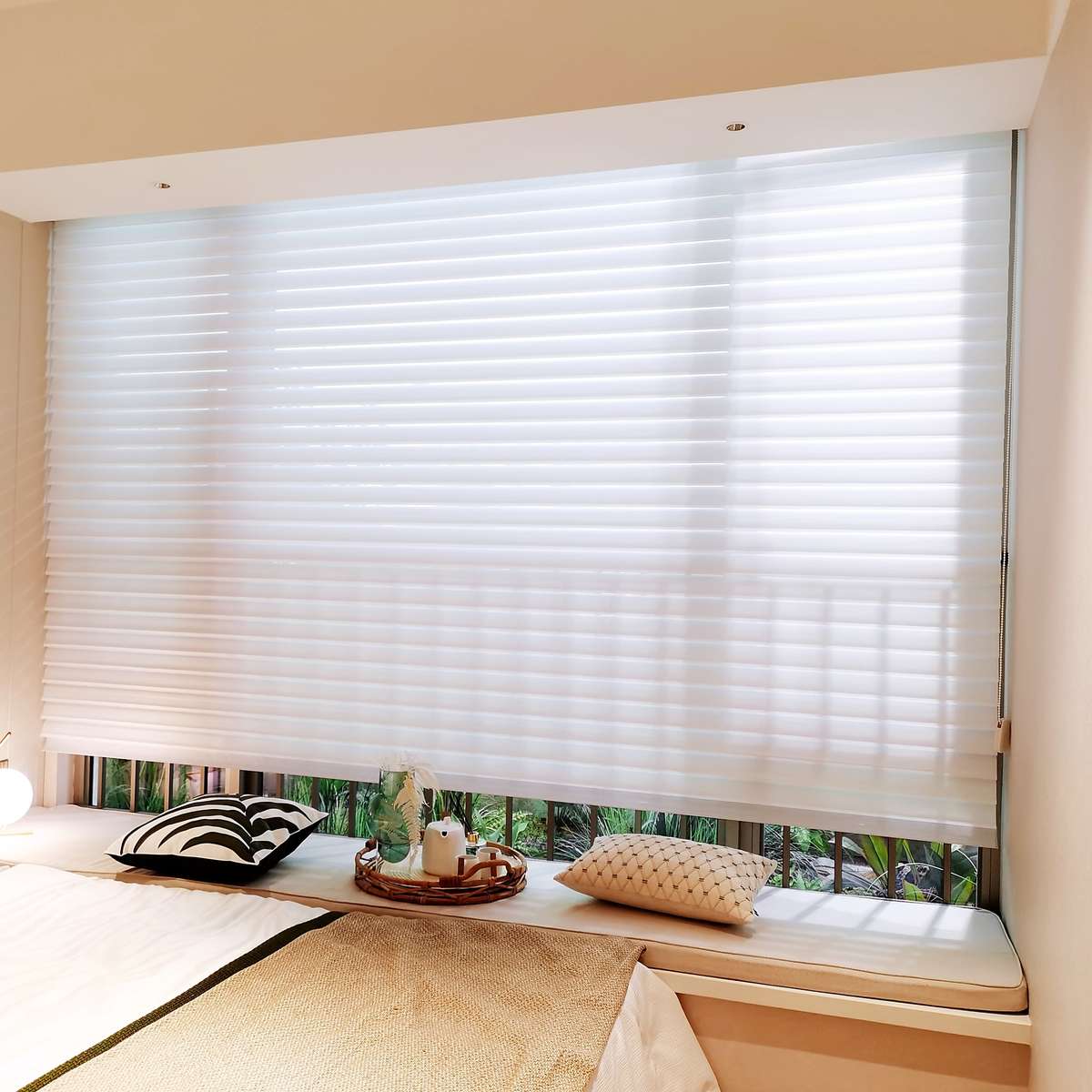 香格里拉帘窗帘柔纱帘卷帘百叶窗遮光卧室办公室浴室百叶帘电动帘