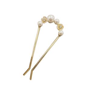 发簪盘发神器花朵u型发夹古风女高级感流苏发钗汉服唐风头饰簪子