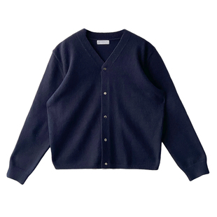 Nick Tian 早春纯色老钱风长袖针织开衫男新款宽松V领休闲外套