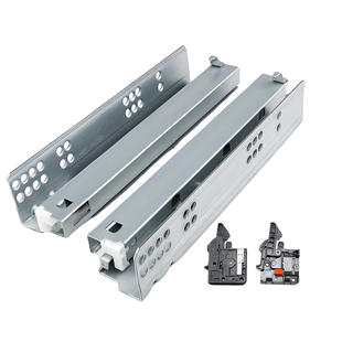 dtc东泰抽屉轨道三节反弹阻尼缓冲托底轨道按压式滑轨橱衣柜导轨