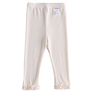 【新品】OAK FAMILY女孩莫代尔打底裤高弹透气木耳边儿童长裤
