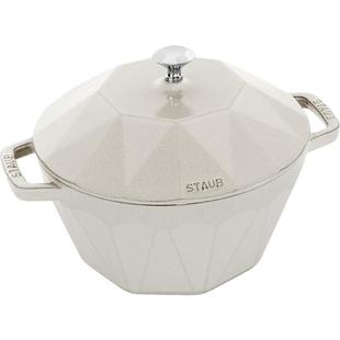 staub珐宝法国进口松露白钻石锅无涂层健康铸铁珐琅锅汤煲炖锅