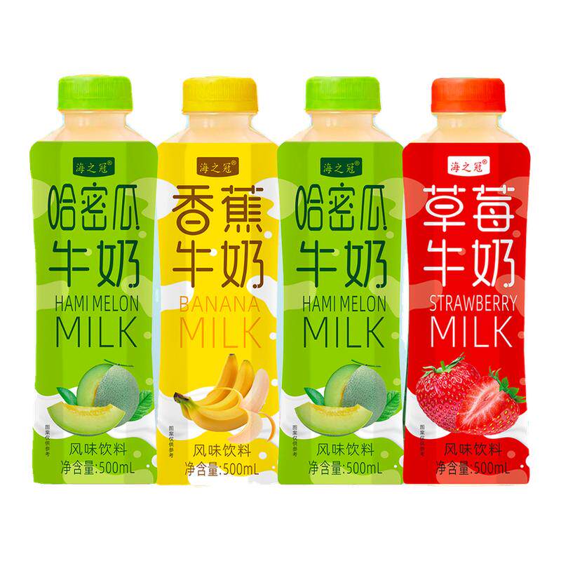网红果味牛奶哈密瓜草莓香蕉牛奶果味/风味/果汁饮料