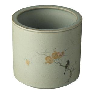 景德镇陶瓷秋实图大笔筒手绘彩瓷复古中国风文房摆件收纳书画毛笔