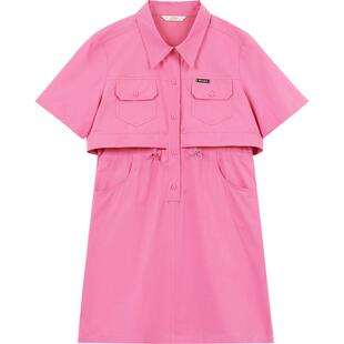 妖精的口袋假两件收腰工装衬衫连衣裙女2026春夏新款小个子显瘦