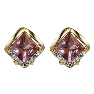 耳钉女气质紫色方形几何耳环小众2026爆款高级感轻奢精致简约耳饰