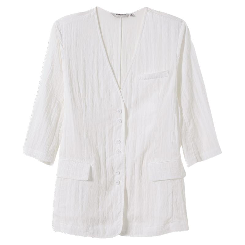 佳纷2026春新品法式气质无领西服外套商务通勤百搭薄款女士西服