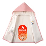 宝宝罩衣秋冬季外穿洋气加绒加厚羽绒服防脏女外套护衣拉链正穿衣